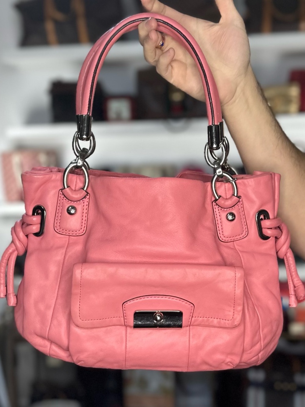 COACH PINK LEATHER BAG